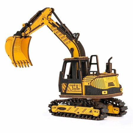 ROBOTIME Excavator Engineering Vehicle 3D Wooden Puzzle ROETG508K